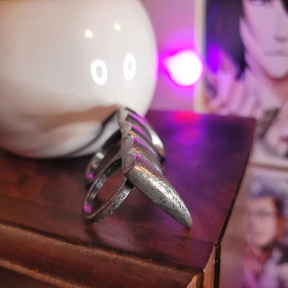 Antique, Vampire Fangs Double Ring Sz 6 - Picture 5 of 6